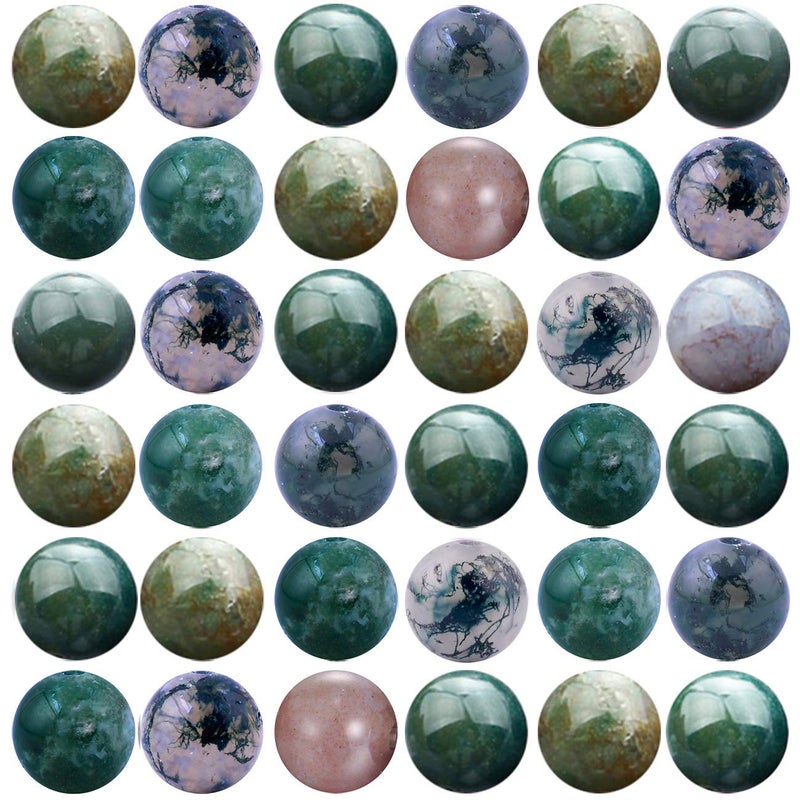 Cmidy Natural Stone Beads 100pcs 8mm India Agate Round Genuine Real Stone Beading Loose Gemstone Hole Size 1mm DIY Charm Smooth Beads for Bracelet Necklace Earrings Jewelry Making (India Agate) - Image 1